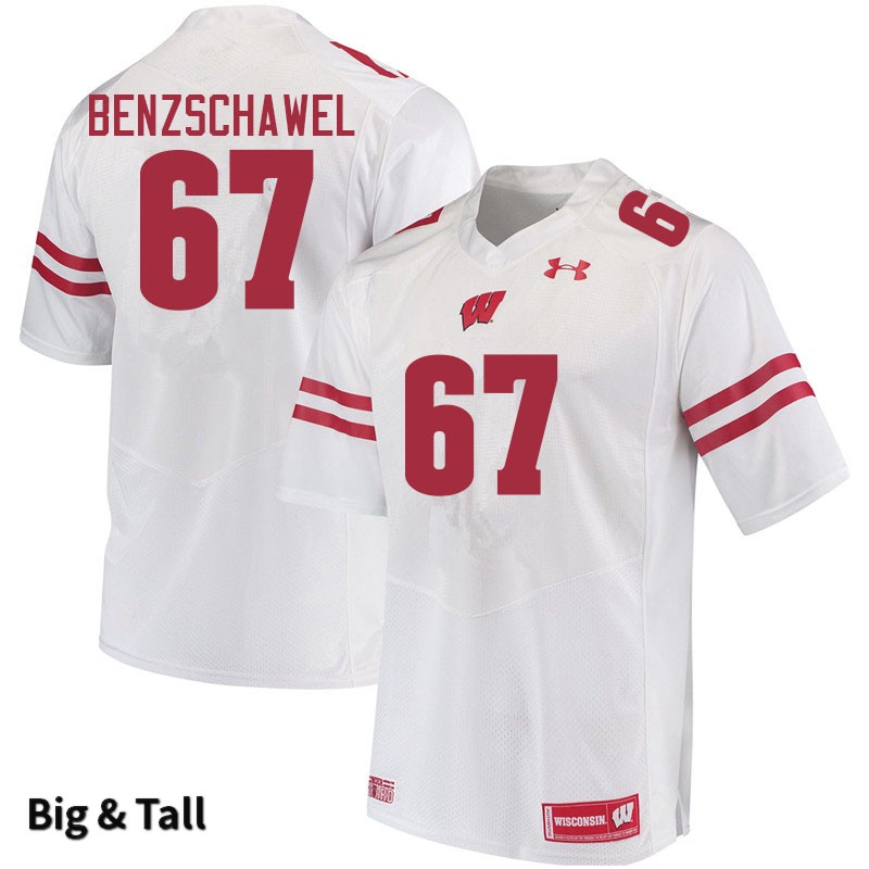 Wisconsin Badgers Men's #67 JP Benzschawel NCAA Under Armour Authentic White Big & Tall College Stitched Football Jersey RL40Q33AM